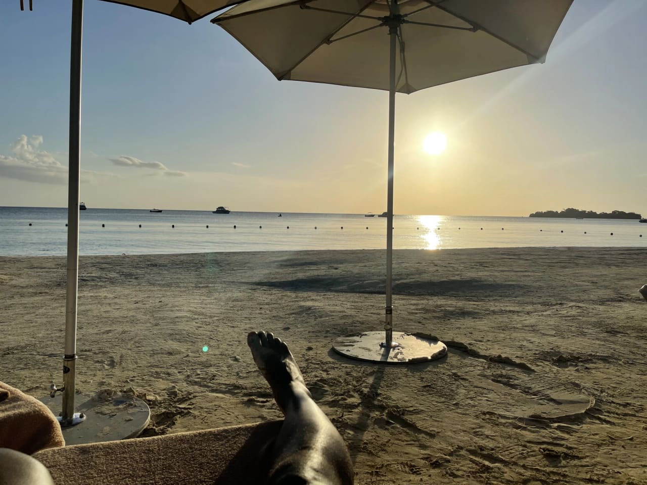 Sunset over Seven Mile Beach at Sandals Negril in Jamaica.